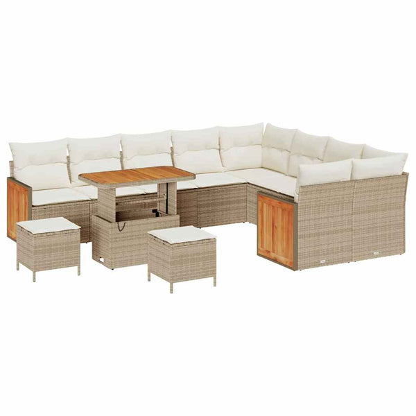 Tuin Sofa Set 12 Pcs En Crème 100 X 100 X 71 Cm