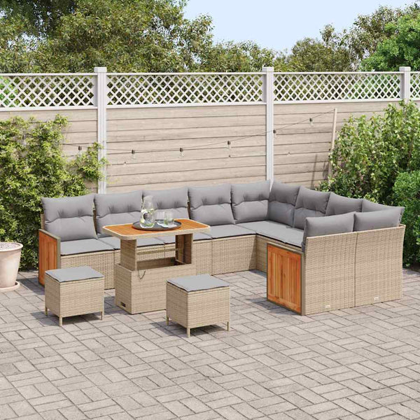Tuin Sofa Set 12 Pcs En Crème 100 X 100 X 71 Cm