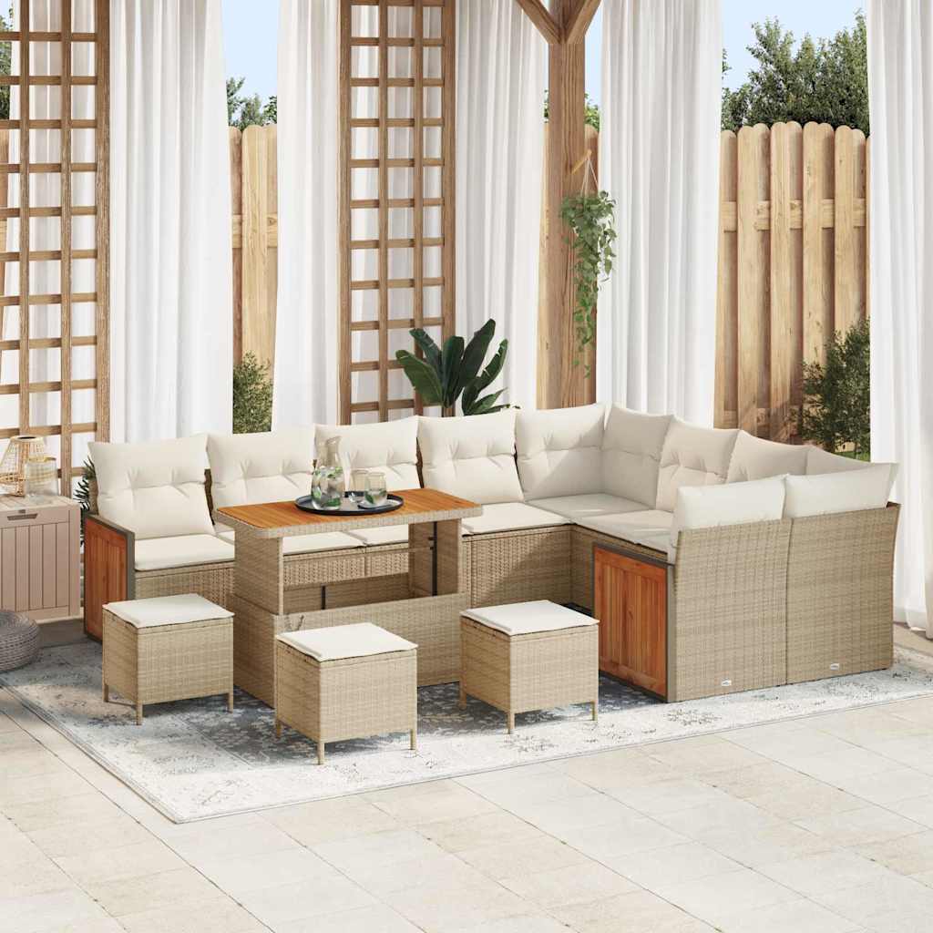Tuin Sofa Set 12 Pcs En Crème 100 X 100 X 71 Cm