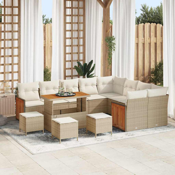 Tuin Sofa Set 12 Pcs En Crème 100 X 100 X 71 Cm