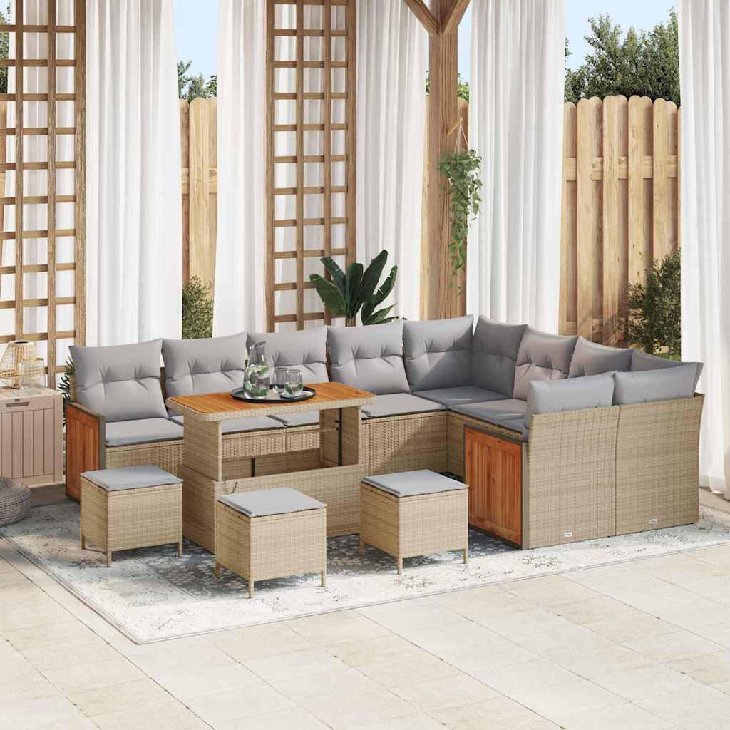 Tuin Sofa Set 12 Pcs En Crème 100 X 100 X 71 Cm