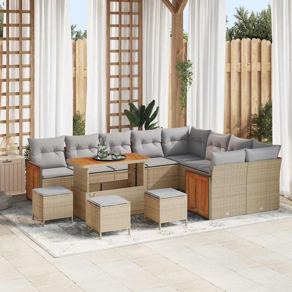 Tuin Sofa Set 12 Pcs En Crème 100 X 100 X 71 Cm