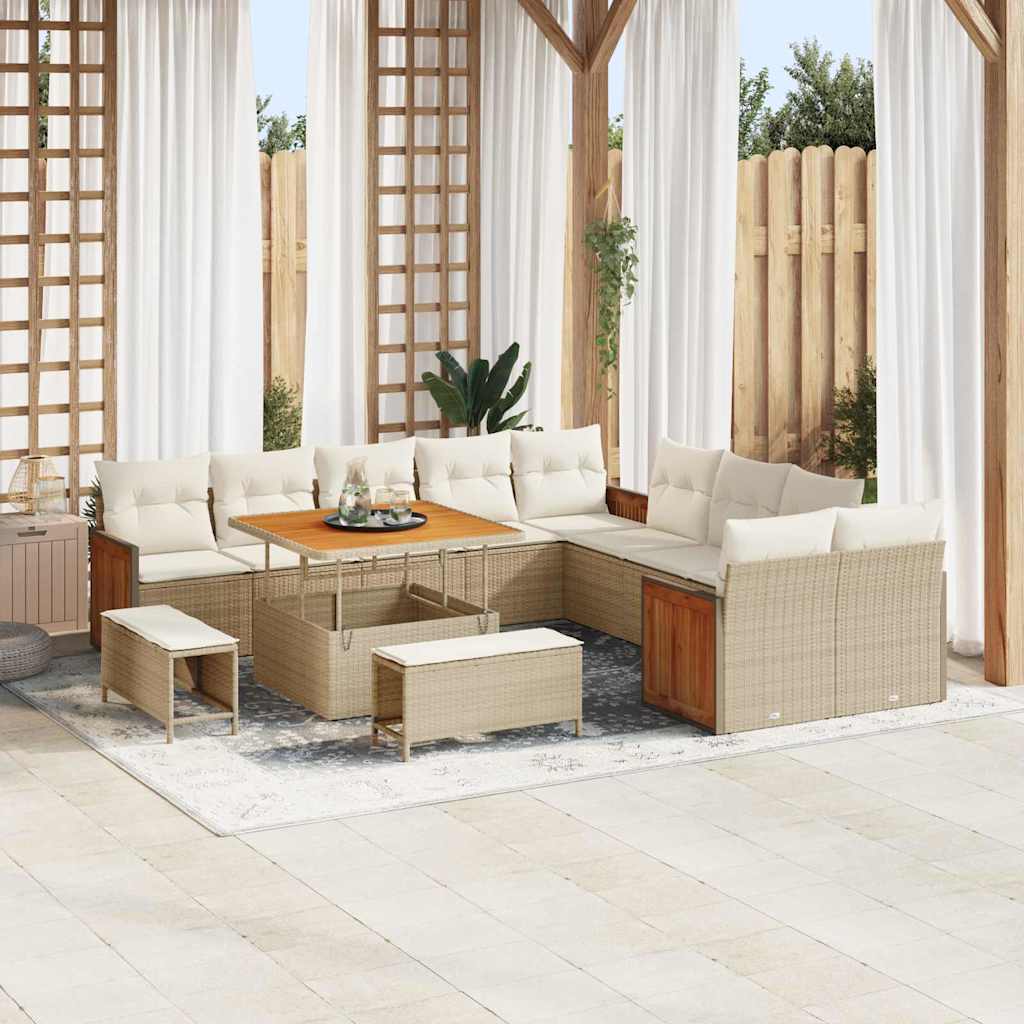 Tuin Sofa Set 13 Pcs En Crème 100 X 100 X 71 Cm