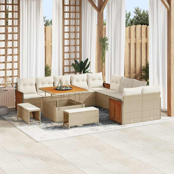 Tuin Sofa Set 13 Pcs En Crème 100 X 100 X 71 Cm
