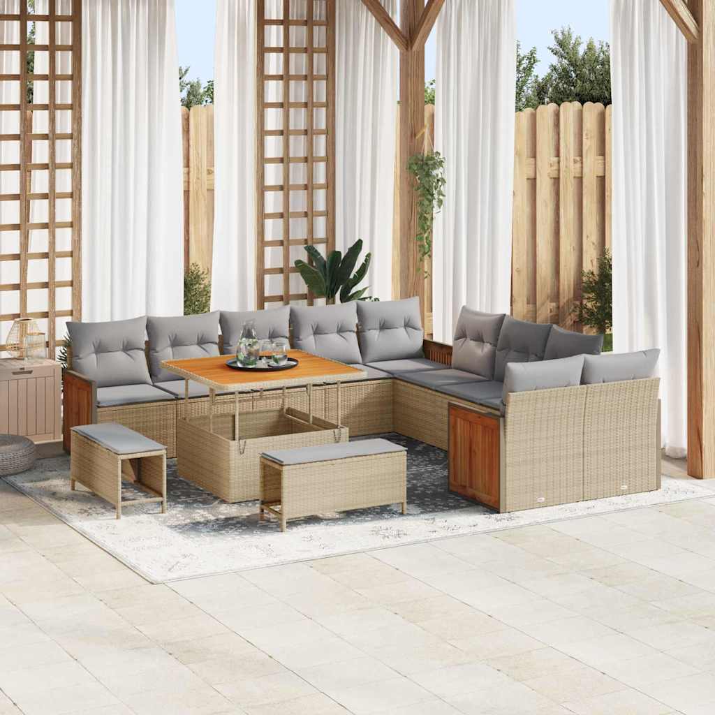 Tuin Sofa Set 13 Pcs En Crème 100 X 100 X 71 Cm