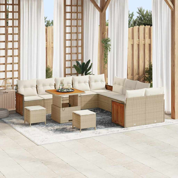 Tuin Sofa Set 13 Pcs En Crème 100 X 100 X 71 Cm