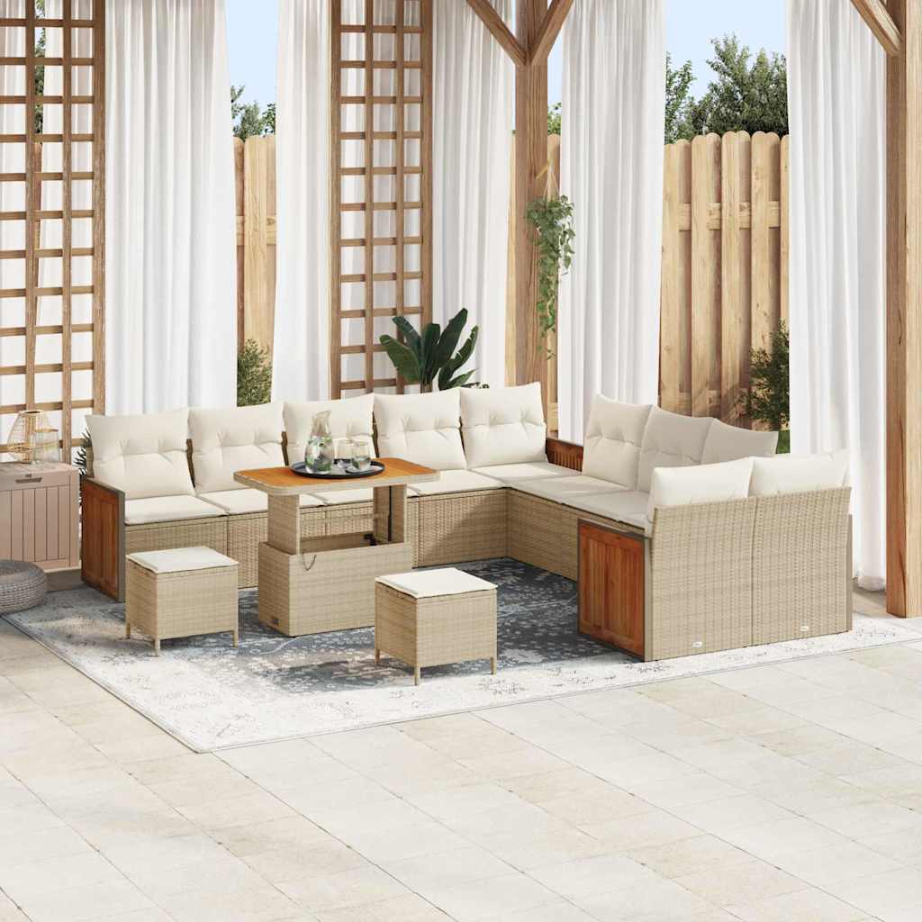 Tuin Sofa Set 13 Pcs En Crème 100 X 100 X 71 Cm