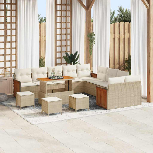 Tuin Sofa Set 13 Pcs En Crème 100 X 100 X 71 Cm