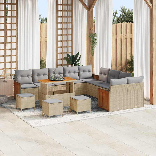 Tuin Sofa Set 13 Pcs En Crème 100 X 100 X 71 Cm