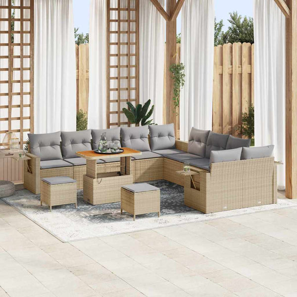 Tuin Sofa Set Met Opslag 13 Pcs Poly Riet