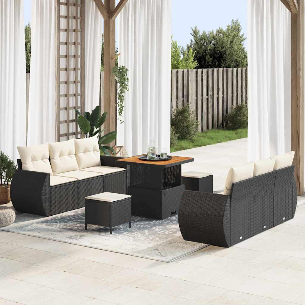 Tuin Sofa Set 9 Pcs En Crèmekleurig 80 X 80 X 71 Cm