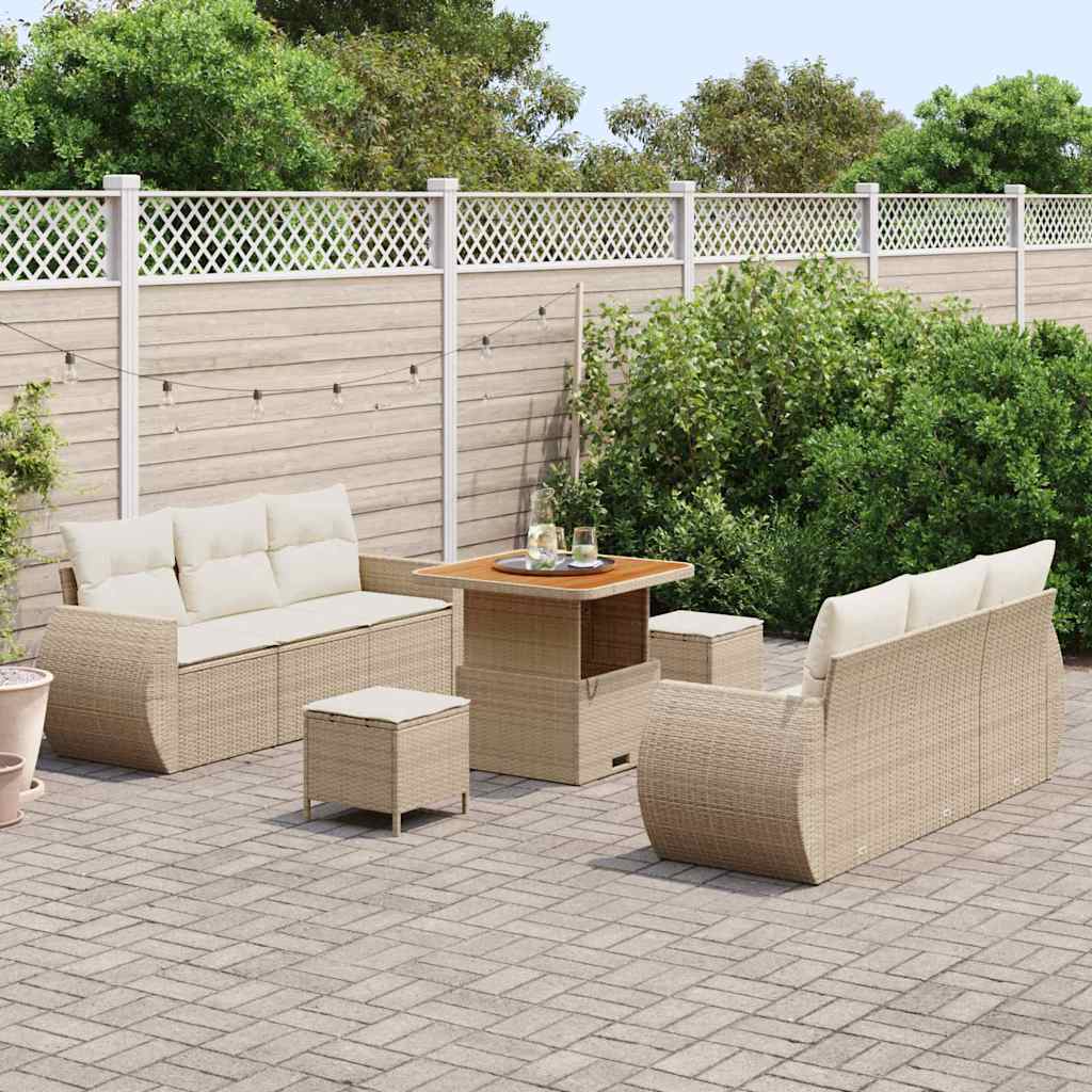 Tuin Sofa Set 9 Pcs En Crèmekleurig 80 X 80 X 71 Cm