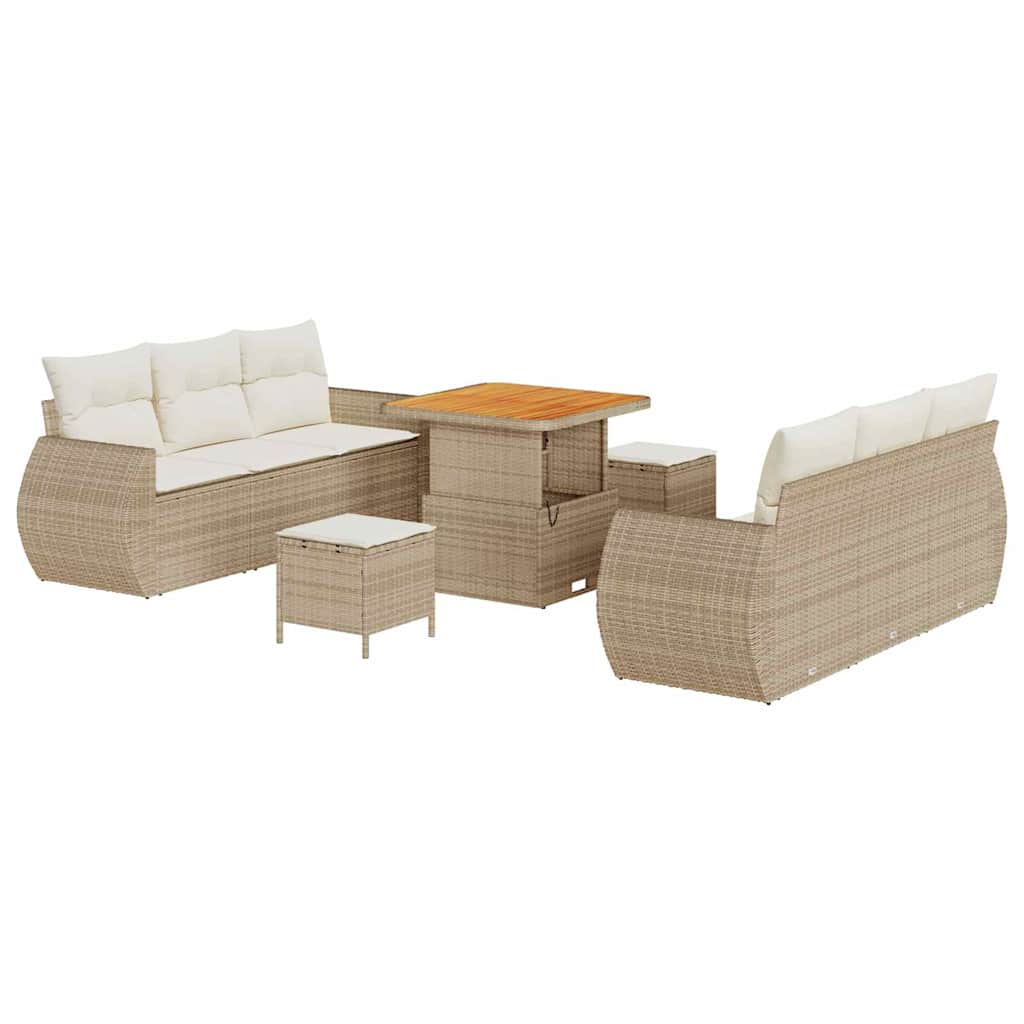 Tuin Sofa Set 9 Pcs En Crèmekleurig 80 X 80 X 71 Cm