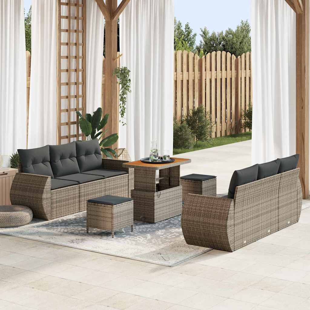 Tuin Sofa Set 9 Pcs En Crèmekleurig 80 X 80 X 71 Cm