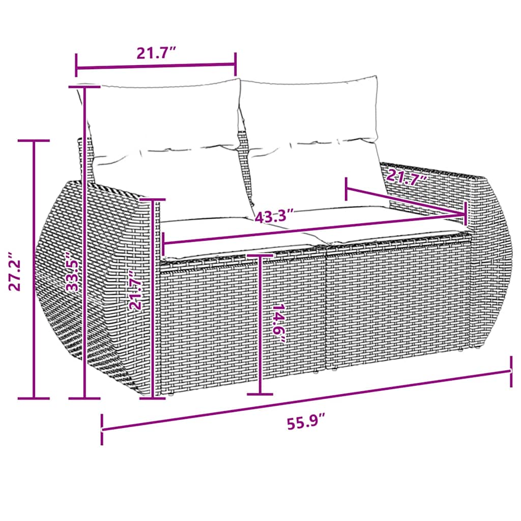 Tuin Sofa Set Met Kussen 10 Pcs 80 X 80 X 71 Cm