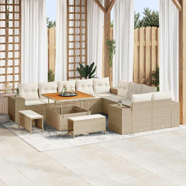 Tuin Sofa Set 13 Pcs En Crème 100 X 100 X 71 Cm