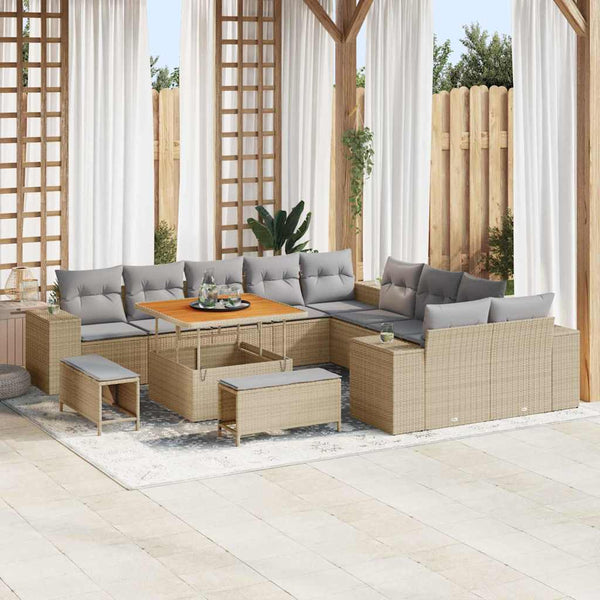 Tuin Sofa Set 13 Pcs En Crème 100 X 100 X 71 Cm