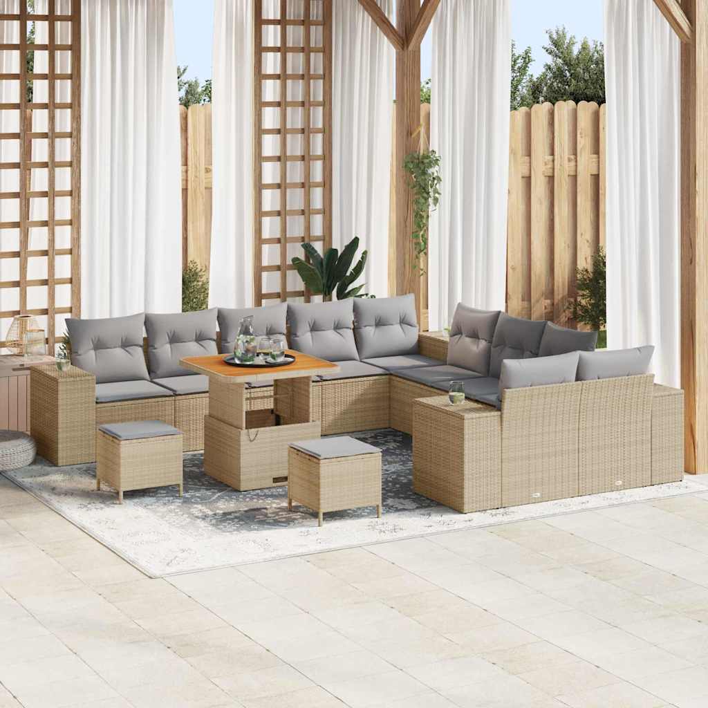 Tuin Sofa Set 13 Pcs En Crème 100 X 100 X 71 Cm