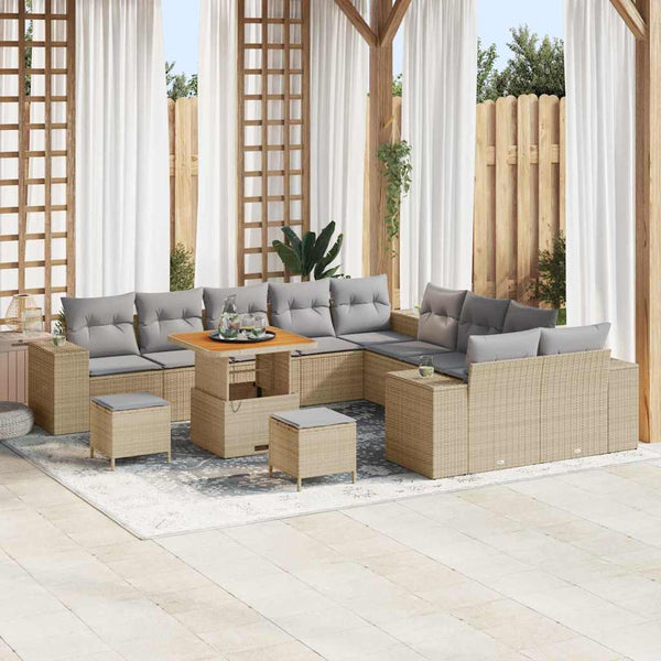Tuin Sofa Set 13 Pcs En Crème 100 X 100 X 71 Cm