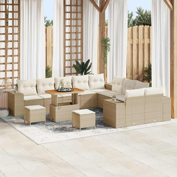 Tuin Sofa Set 13 Pcs En Crème 100 X 100 X 71 Cm