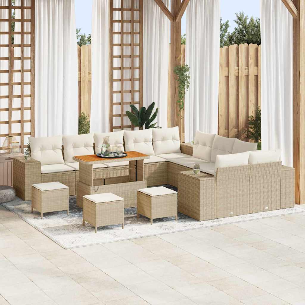 Tuin Sofa Set 13 Pcs En Crème 100 X 100 X 71 Cm