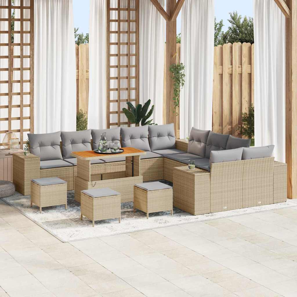 Tuin Sofa Set 13 Pcs En Crème 100 X 100 X 71 Cm