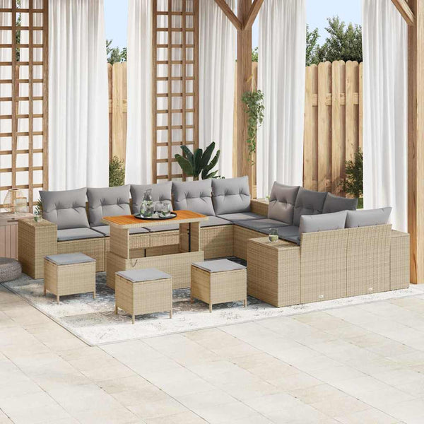 Tuin Sofa Set 13 Pcs En Crème 100 X 100 X 71 Cm