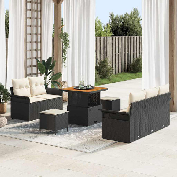 Tuin Sofa Set Met Kussen 8 Pcs En Crème 90 X 55 X 71 Cm
