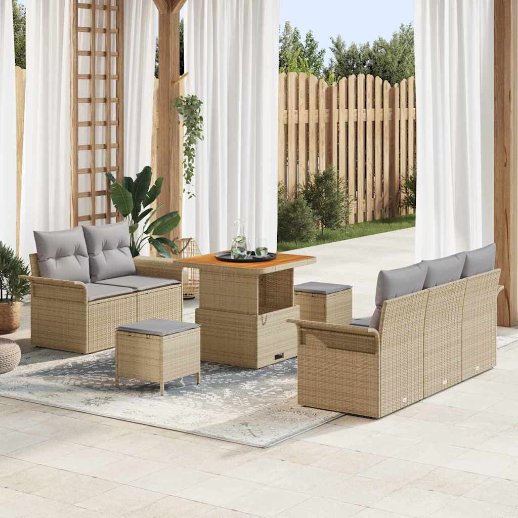 Tuin Sofa Set Met Kussen 8 Pcs En Crème 90 X 55 X 71 Cm