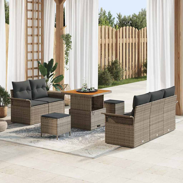 Tuin Sofa Set Met Kussen 8 Pcs En Crème 90 X 55 X 71 Cm