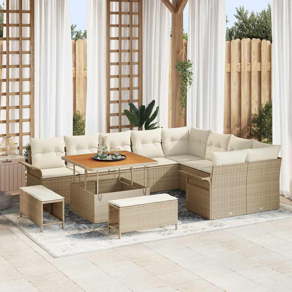 Tuin Sofa Set 12 Pcs En Crème 100 X 100 X 71 Cm