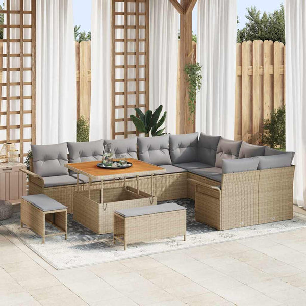 Tuin Sofa Set 12 Pcs En Crème 100 X 100 X 71 Cm