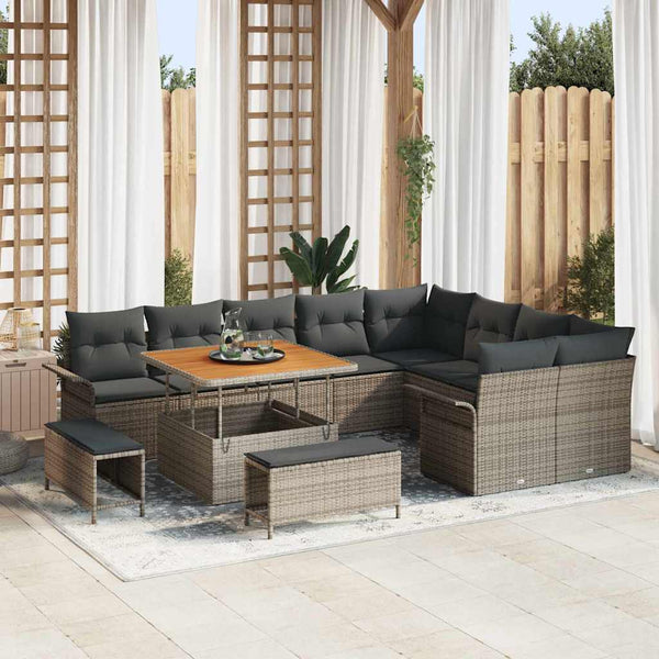 Tuin Sofa Set 12 Pcs En Crème 100 X 100 X 71 Cm