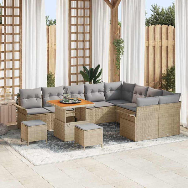 Tuin Sofa Set 12 Pcs En Crème 100 X 100 X 71 Cm