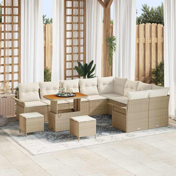 Tuin Sofa Set 12 Pcs En Crème 100 X 100 X 71 Cm