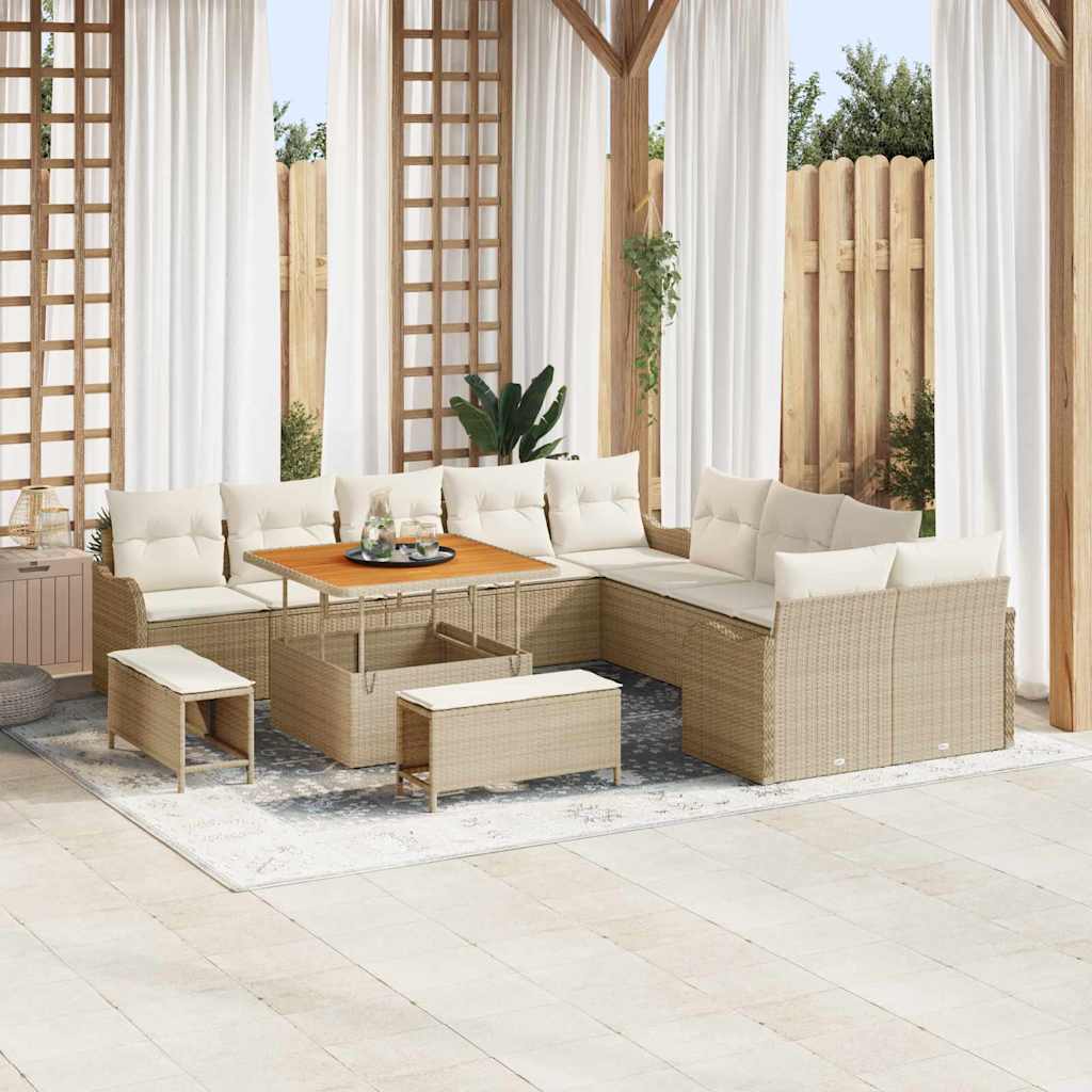 Tuin Sofa Set 13 Pcs En Crème 100 X 100 X 71 Cm