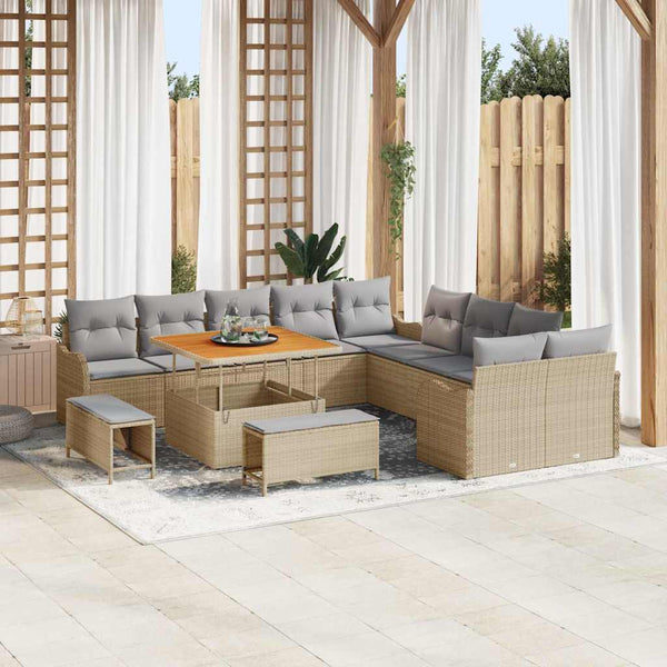 Tuin Sofa Set 13 Pcs En Crème 100 X 100 X 71 Cm