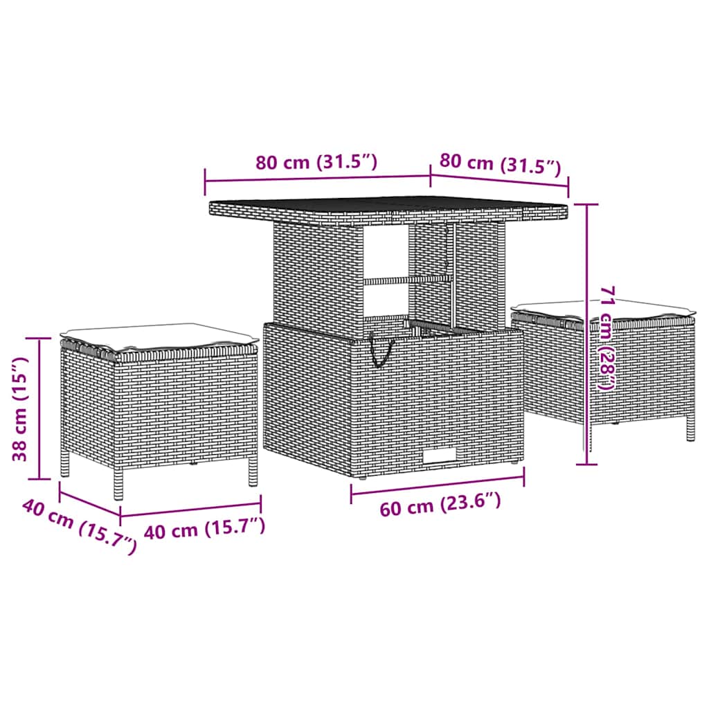Tuin Sofa Set Met Kussen Met Opslag 8 Pcs 80 X 80 X 71 Cm