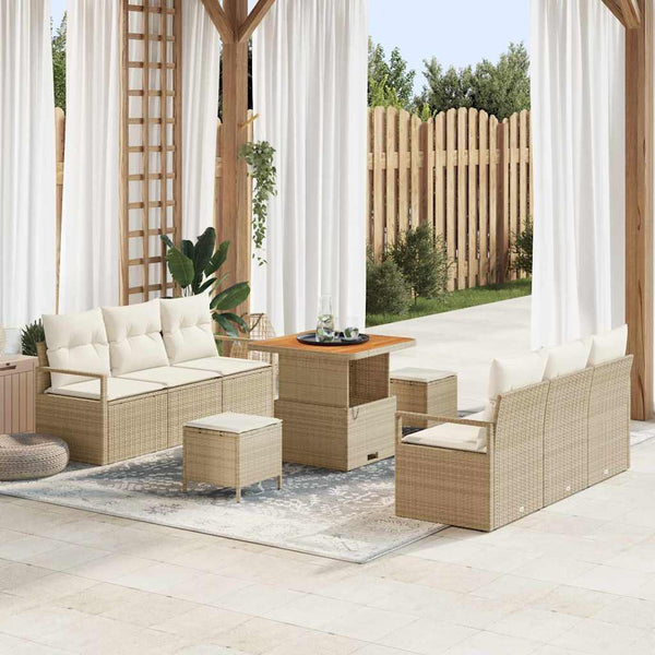 Tuin Sofa Set Met Opslag 9 Pcs Poly Riet
