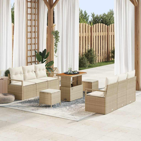 Tuin Sofa Set Met Opslag 9 Pcs Poly Riet