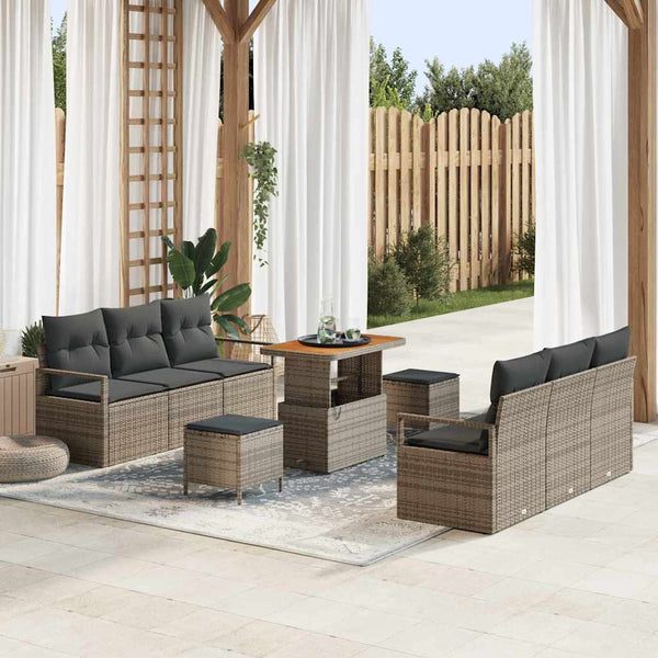 Tuin Sofa Set Met Opslag 9 Pcs Poly Riet
