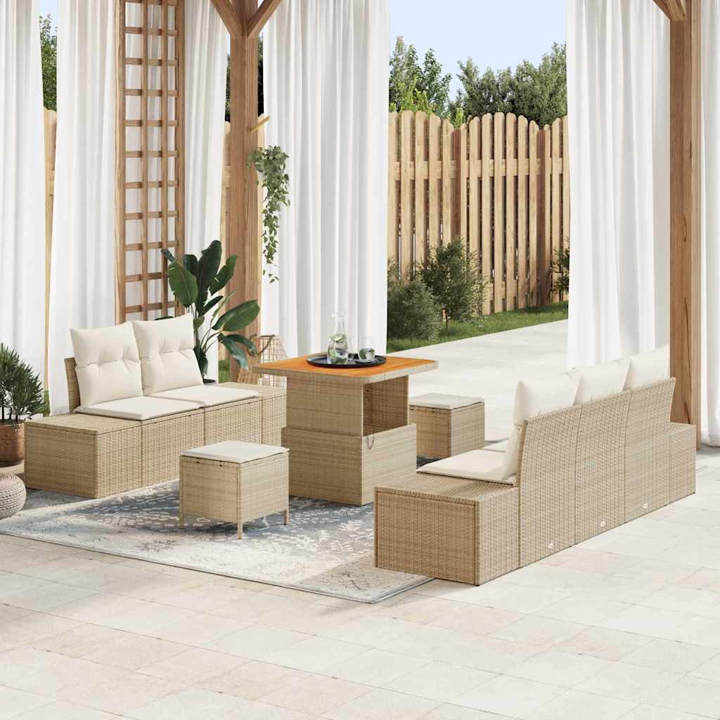 Tuin Sofa Set Met Kussen 8 Pcs En Crème 80 X 80 X 71 Cm