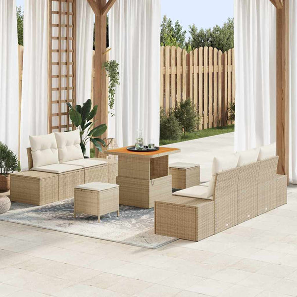 Tuin Sofa Set Met Kussen 8 Pcs En Crème 80 X 80 X 71 Cm