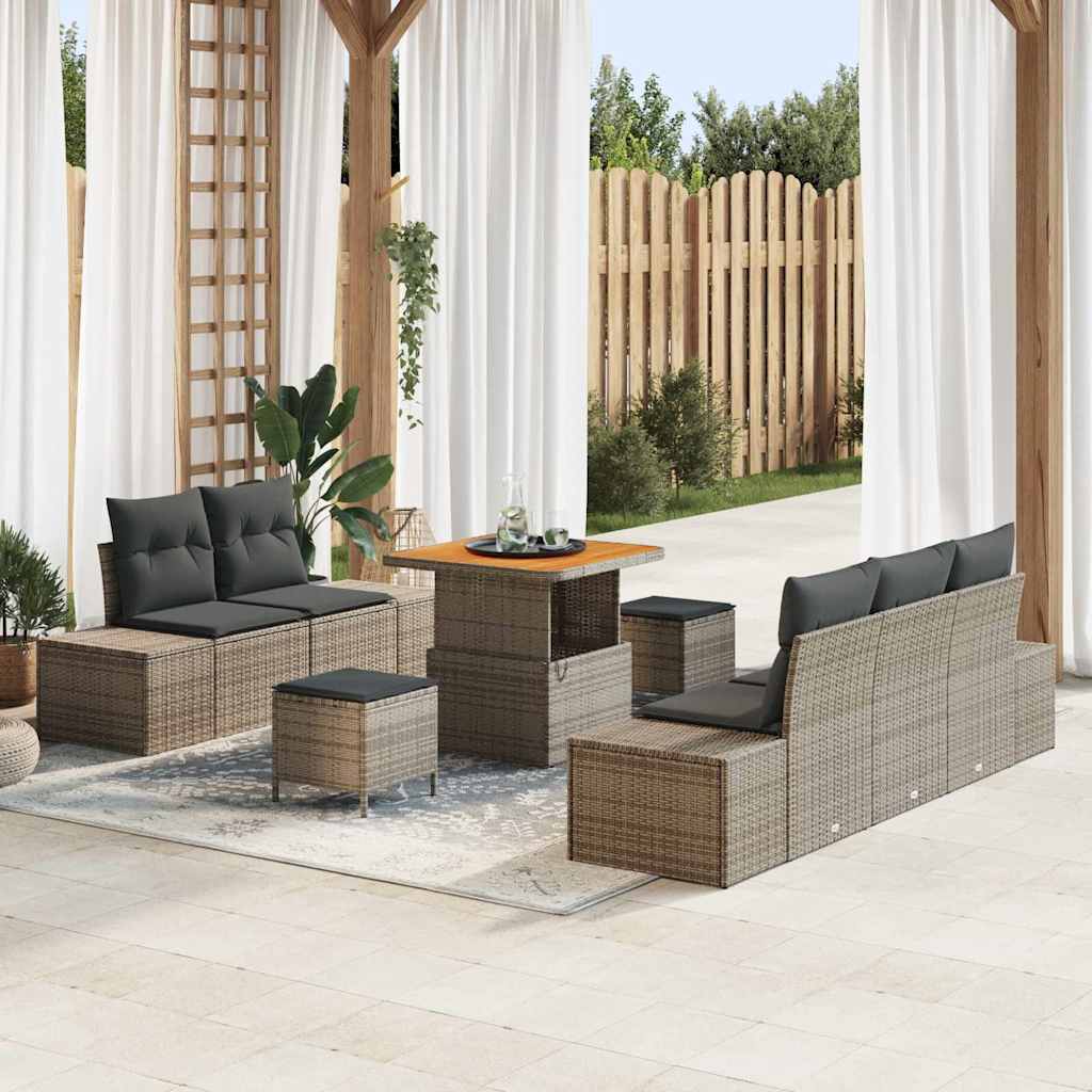 Tuin Sofa Set Met Kussen 8 Pcs En Crème 80 X 80 X 71 Cm