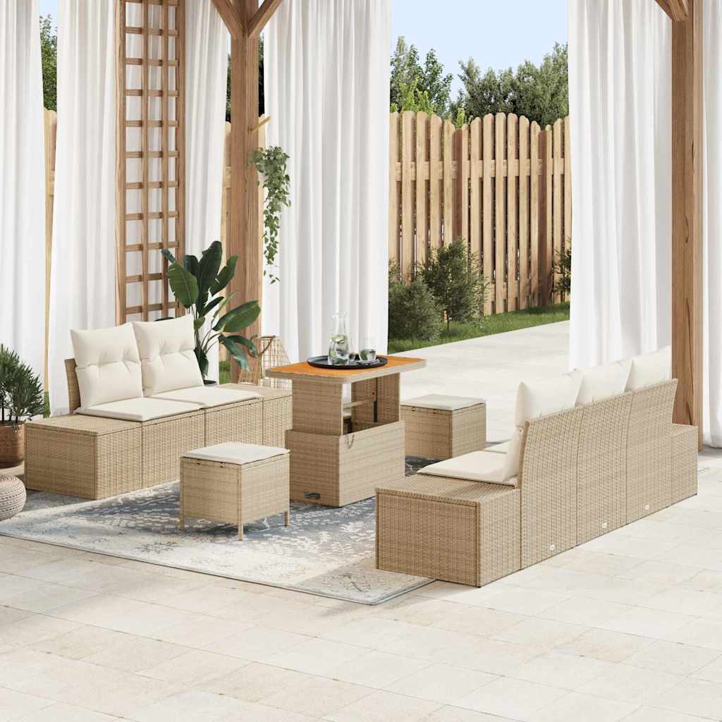 Tuin Sofa Set Met Kussen 8 Pcs En Crème 80 X 80 X 71 Cm