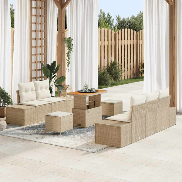 Tuin Sofa Set Met Kussen 8 Pcs En Crème 80 X 80 X 71 Cm