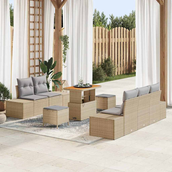 Tuin Sofa Set Met Kussen 8 Pcs En Crème 80 X 80 X 71 Cm