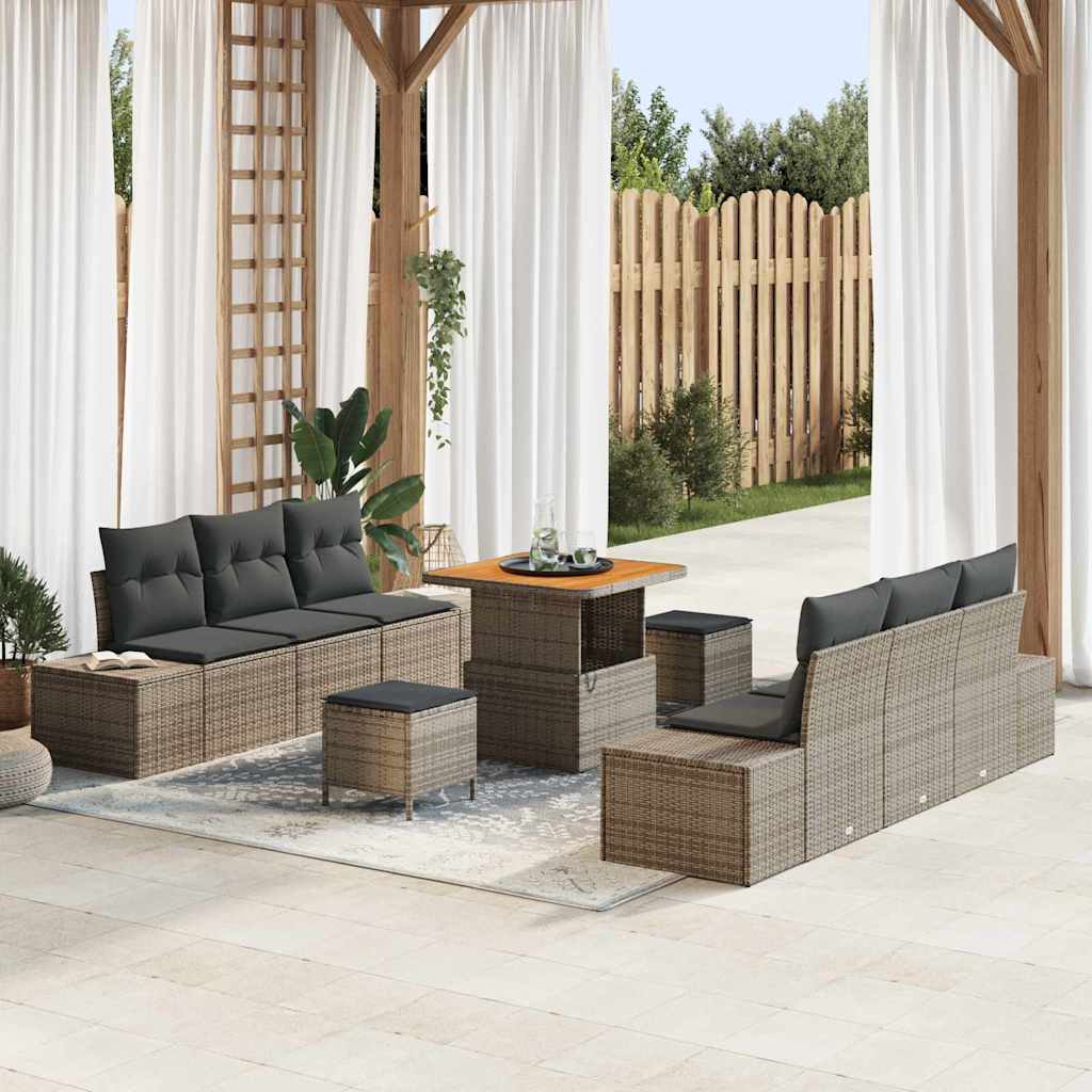 Tuin Sofa Set Met Kussen 9 Pcs En Crème 90 X 55 X 71 Cm
