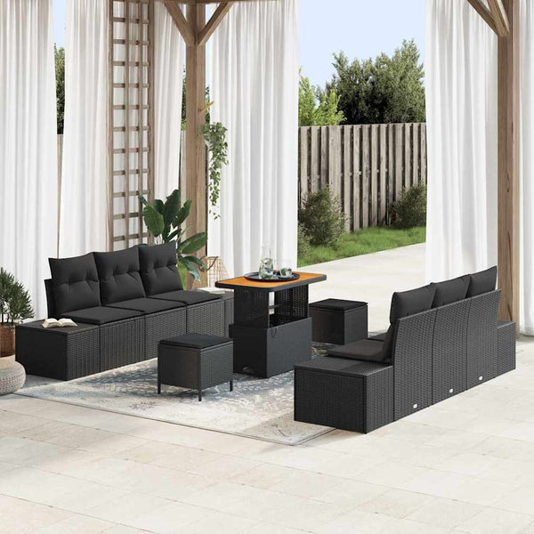 Tuin Sofa Set Met Kussen 9 Pcs En Crème 90 X 55 X 71 Cm