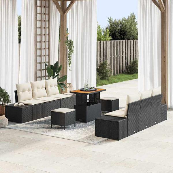 Tuin Sofa Set Met Kussen 9 Pcs En Crème 90 X 55 X 71 Cm
